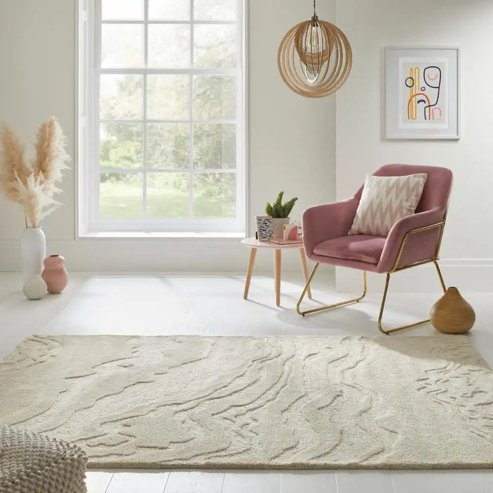 Nourison graceful gru01 ivory Ivory Living Room Wool Rug.