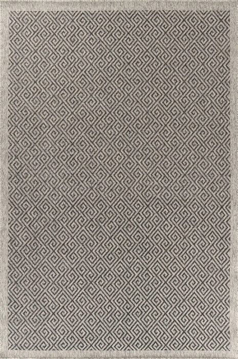 Serdim Rugs harper outdoor greek key dark grey Grey Living Room Natural Fibre Rug.