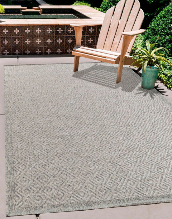 Serdim Rugs harper outdoor greek key silver Grey Living Room Natural Fibre Rug.