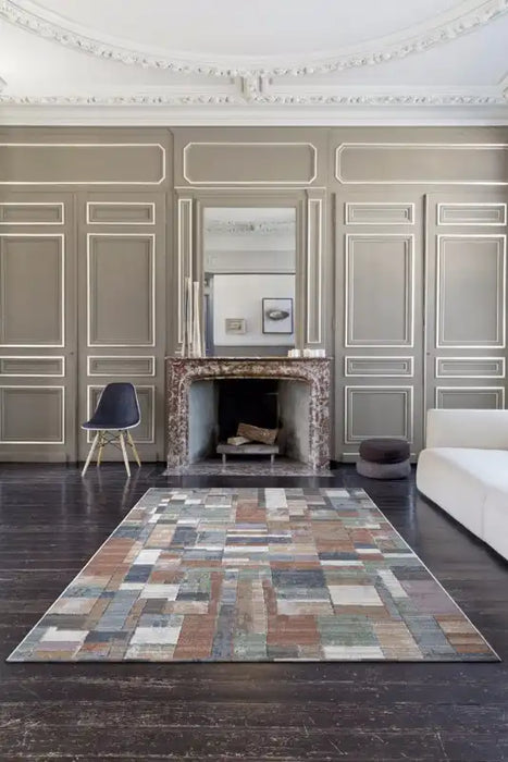 Mastercraft galleria 063 0244 2626 brown multi colour Brown, Multicoloured Living Room Moroccan Rug.