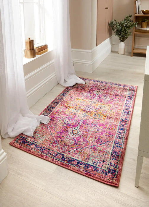 Origins grenada multi Multicoloured, Pink Living Room Rug.