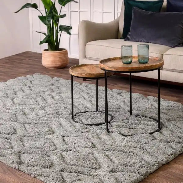 Asiatic harrison silver Grey Living Room Geometric Rug.