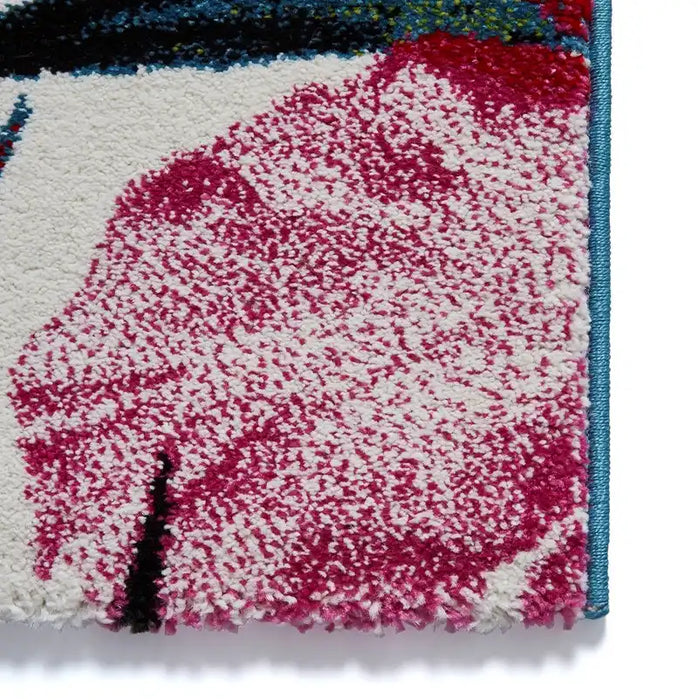 Think Rugs havana think 9574 multi Ivory, Multicoloured, Pink Living Room Floral Rug.