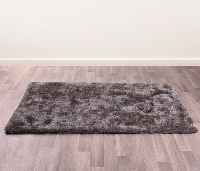 HMC indigo grey Grey Living Room Shaggy Rug.
