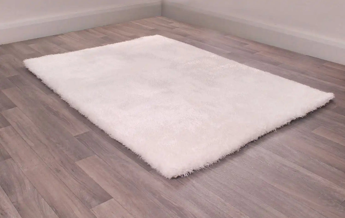HMC indigo ivory Ivory Living Room Shaggy Rug.