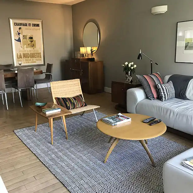 Photo by Paul H., | Asiatic ives modern rug black and white Living Room Striped Rug.