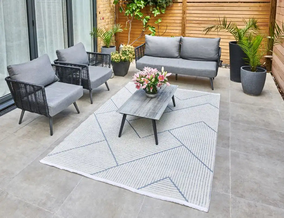 Concept Looms jazz rama jzm13 blue Blue Outdoor Geometric Rug.
