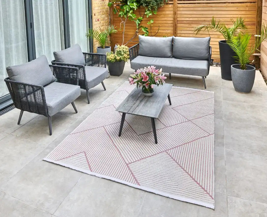 Concept Looms jazz rama jzm14 rose Pink Outdoor Geometric Rug.