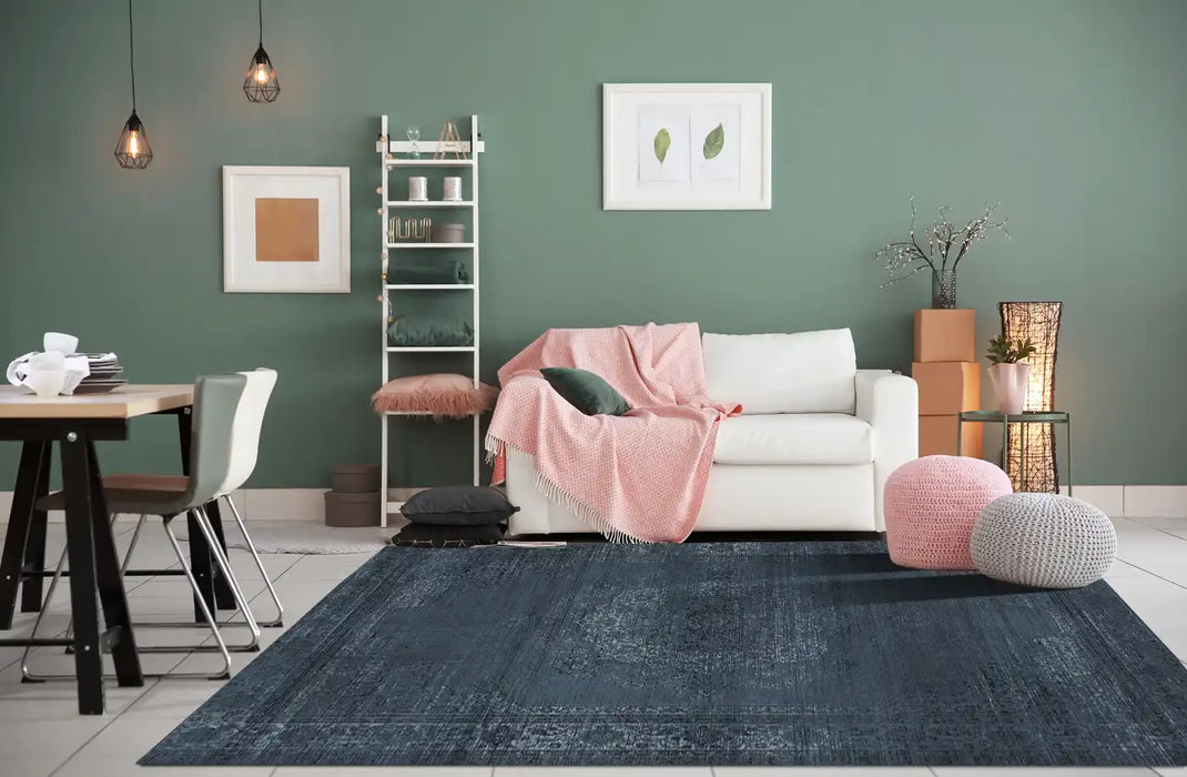 Jackie and the Fish jackieandthefish khayyam told me darsena Blue, Navy Living Room Flat Weave Rug.