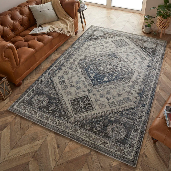 Oriental Weavers kendra 2603 h Blue, Multicoloured Living Room Rug.