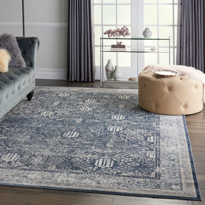 Nourison malta mai12 navy ivory Blue, Navy Living Room Rug.