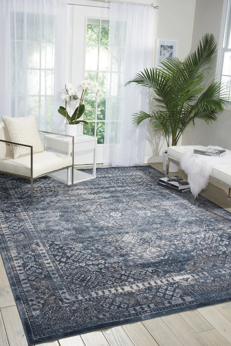 Nourison malta mai01 navy Blue, Navy Living Room Rug.