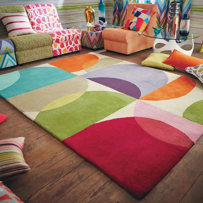 Scion scion hand tufted kaleido pop 26000 Multicoloured Living Room Wool Rug.