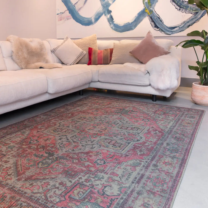 Asiatic kaya iman ky07 Multicoloured, Red Living Room Flat Weave Rug.