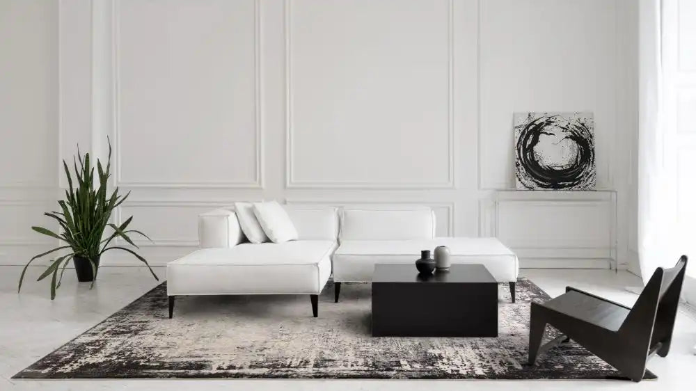 Asiatic kuza border grey Grey Living Room Rug.