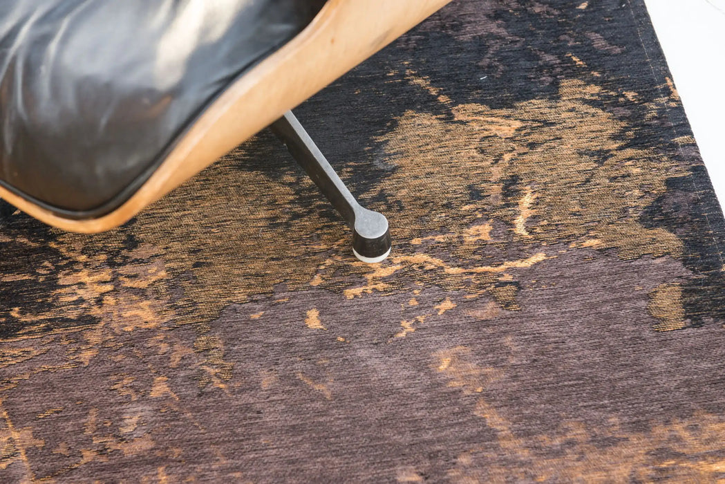 Louis de Poortere mad men cracks 8618 deep mine Multicoloured Living Room Flat Weave Rug.