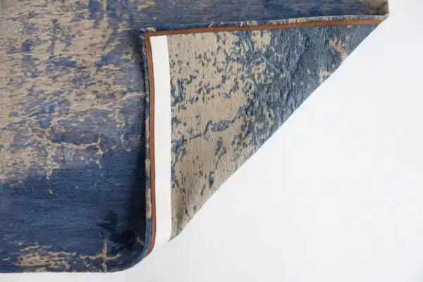 Louis de Poortere mad men cracks 8629 abyss blue Blue, Grey Living Room Flat Weave Rug.