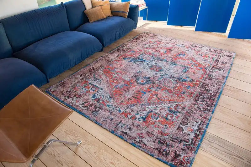 Louis de Poortere antiquarian heriz 8703 classic brick Red Living Room Flat Weave Rug.