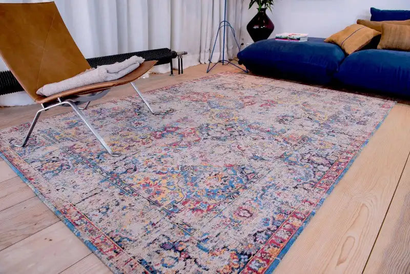 Louis de Poortere antiquarian bakhtiari 8713 khedive multi Multicoloured Living Room Flat Weave Rug.
