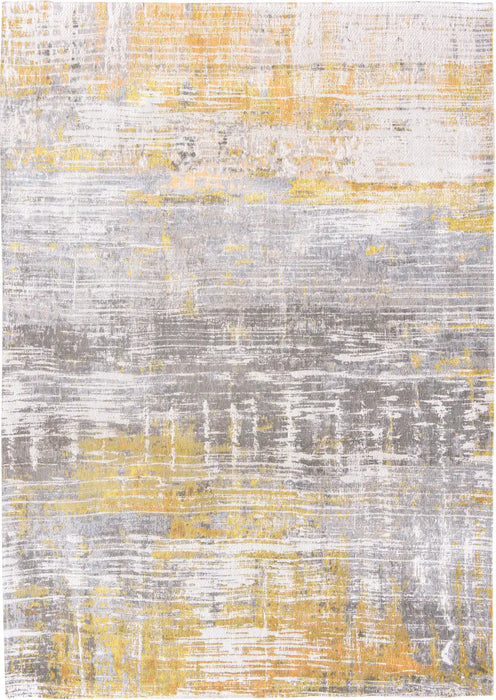 Louis de Poortere atlantic streaks 8715 sea bright sunny Grey, Yellow, Multicoloured Living Room Flat Weave Rug.