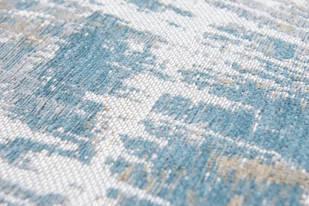 Louis de Poortere atlantic streaks 8718 long island blue Blue, Grey Living Room Flat Weave Rug.