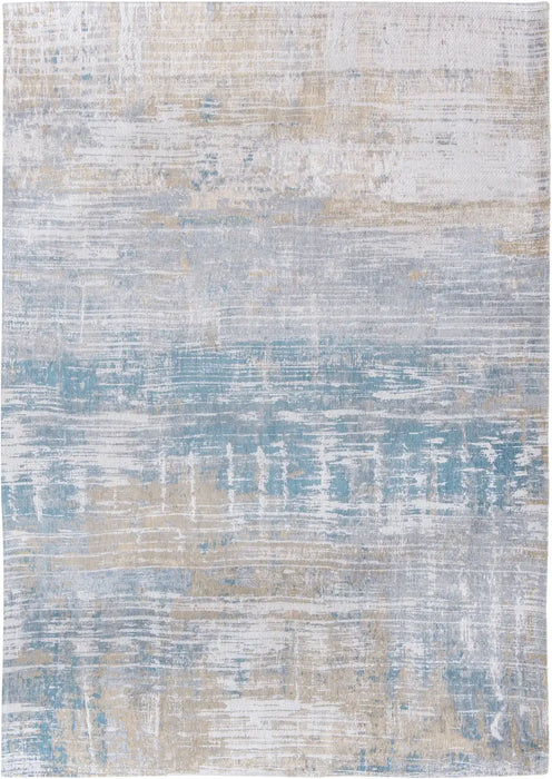 Louis de Poortere atlantic streaks 8718 long island blue Blue, Grey Living Room Flat Weave Rug.