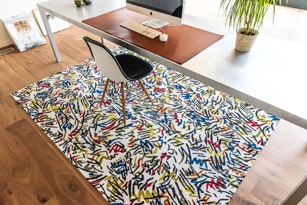 Louis de Poortere gallery graffito 9144 street graph Multicoloured Living Room Flat Weave Rug.