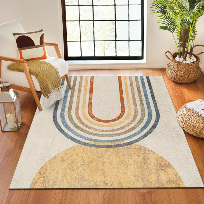 BARBARA Machine Washable Modern Beige Rug