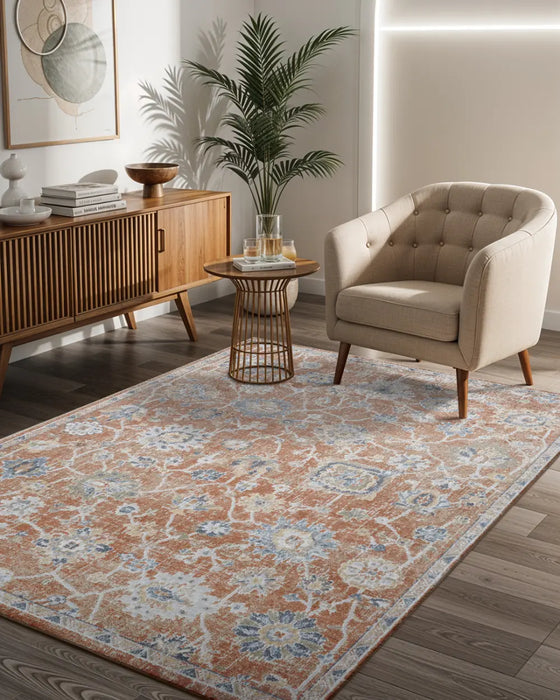 LLL RUBY 2326 Red WashableRug