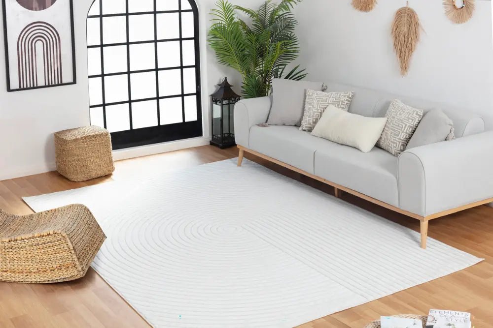 EMIKO In- & Outdoor Scandi Modern White Rug