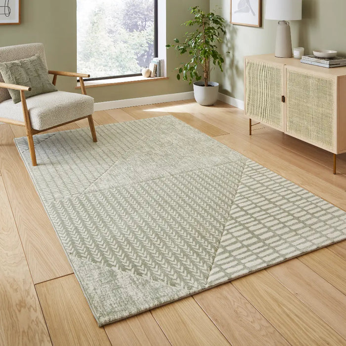 Larsson Geo Sage Green/Grey - Washable