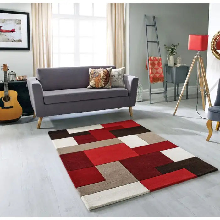 Oriental Weavers lexus red Multicoloured, Red Living Room Wool Rug.
