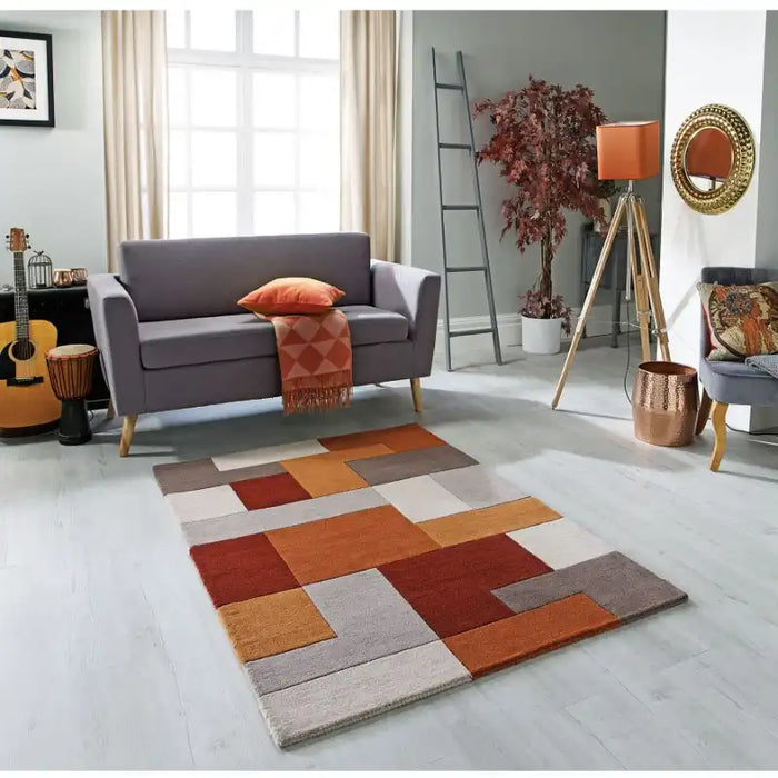 Oriental Weavers lexus terra Multicoloured, Orange Living Room Wool Rug.