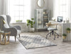 Mastercraft maison 7873a white lt grey Grey, Ivory Living Room Geometric Rug.