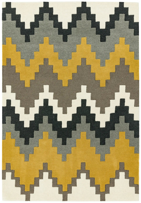 Asiatic cuzzo matrix max69 Yellow, Ivory, Multicoloured Wool Rug.
