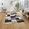 Think Rugs matrix think mt61 grey black Grey, Black Living Room  Rug.