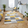 Think Rugs matrix think mt61 grey yellow Grey, Yellow Living Room  Rug.