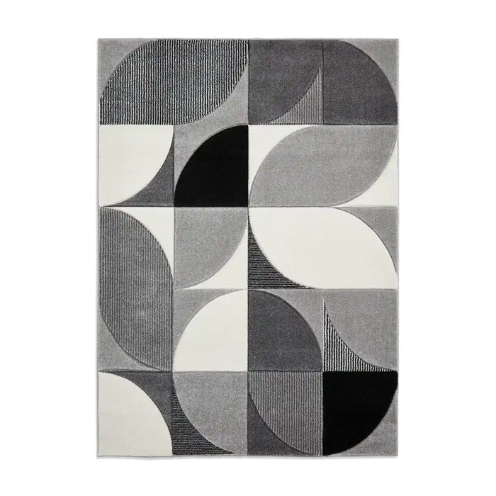 Think Rugs matrix think mt63 grey black Grey, Black Living Room  Rug.
