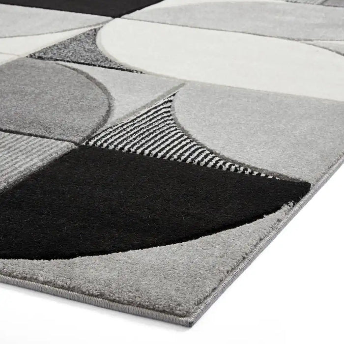 Think Rugs matrix think mt63 grey black Grey, Black Living Room  Rug.