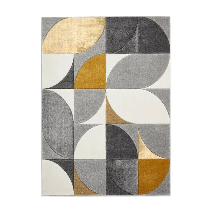 Think Rugs matrix think mt63 grey yellow Grey, Yellow Living Room  Rug.