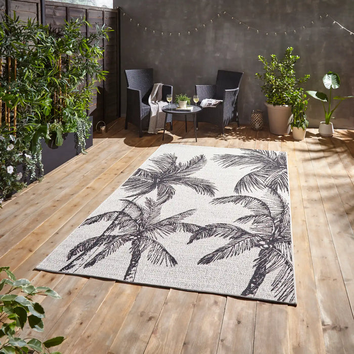 Think Rugs miami a444 cream black Black, Cream Living Room Flat Weave Rug.