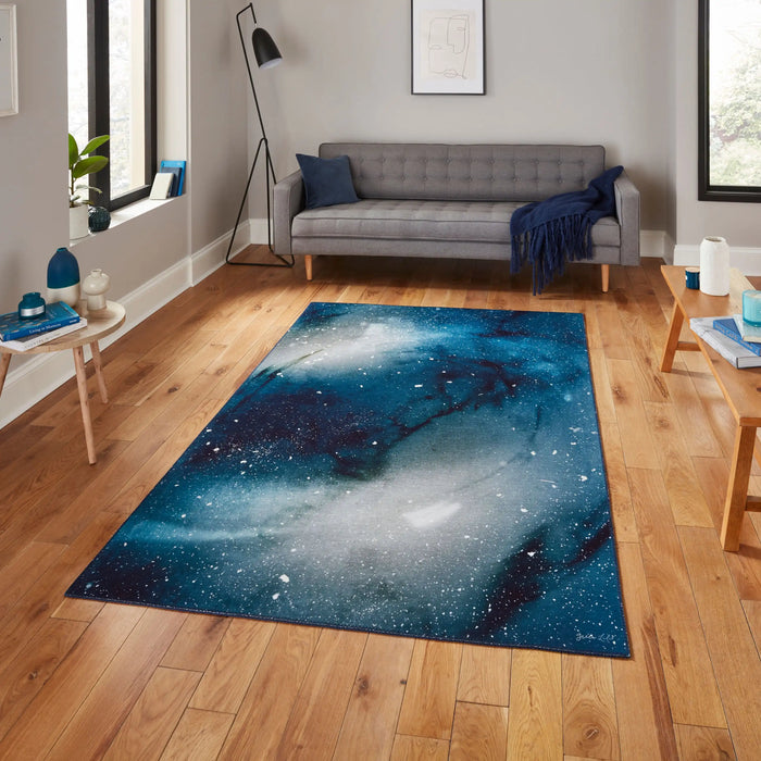 Think Rugs michelle collins os0078 navy Blue, Navy Living Room Flat Weave Rug.