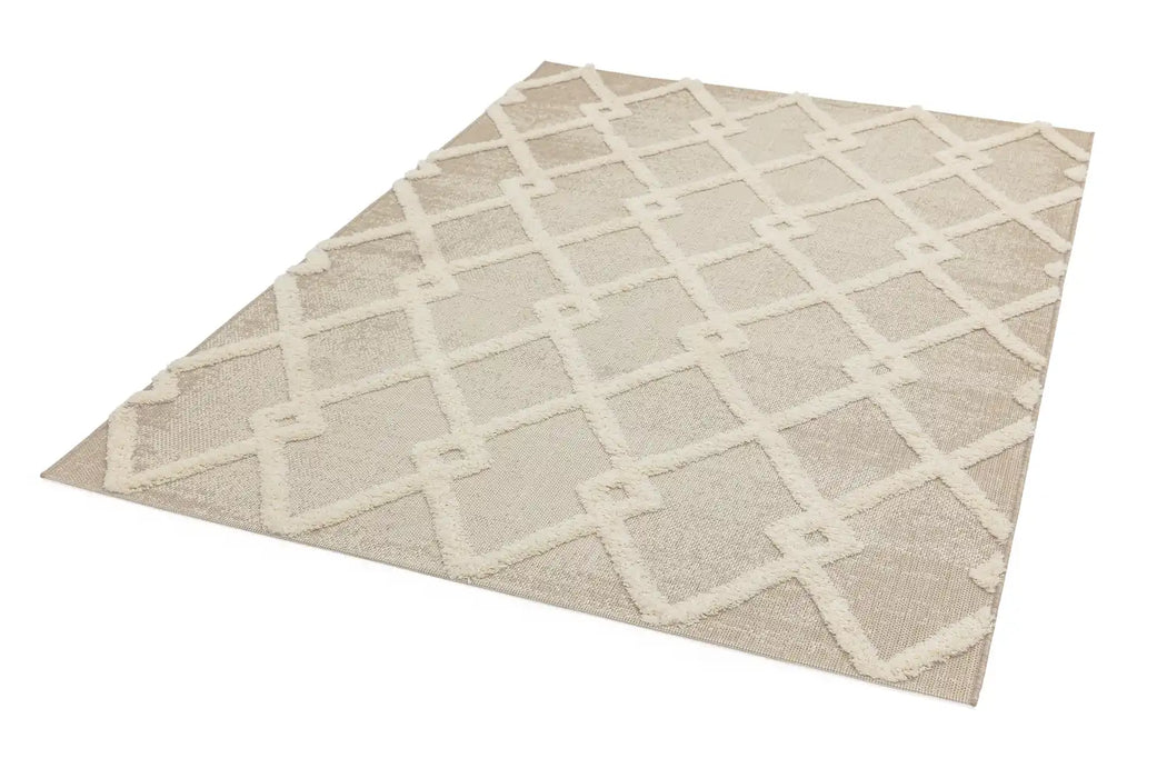 Asiatic monty mn07 beige cream diamond Beige, Ivory, Cream Living Room Geometric Rug.