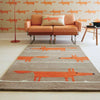 Scion scion hand tufted mr fox cinnamon orange 25303 Brown, Multicoloured, Orange Living Room Wool Rug.