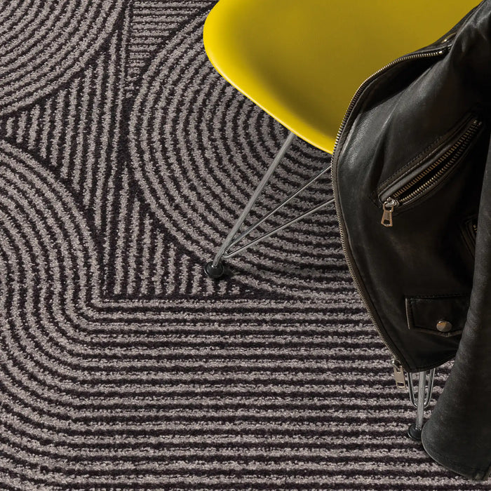 Asiatic muse mu01 charcoal swirl Grey Living Room Geometric Rug.