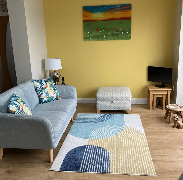 Photo by Jane Y., | Asiatic muse mu15 blue retro Living Room Geometric Rug.