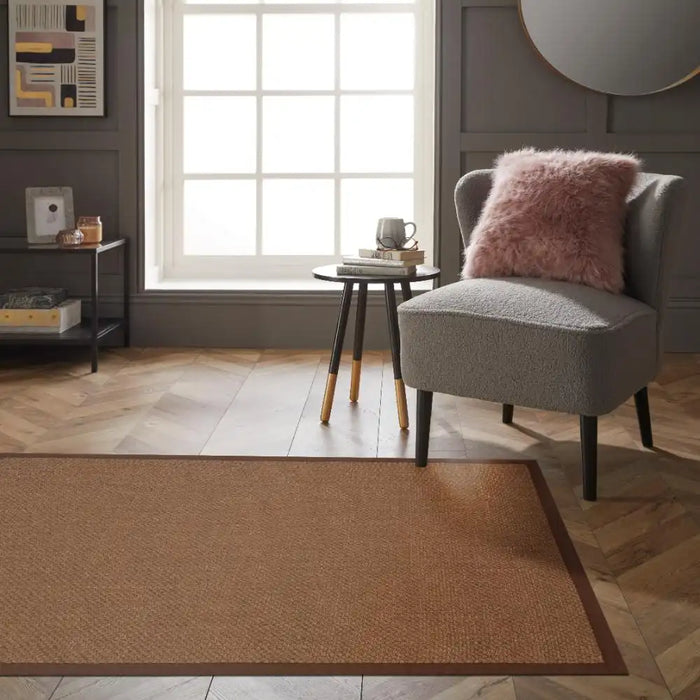 Esselle urmston sisal jute tiger eye brown Beige Living Room Natural Fibre Rug.