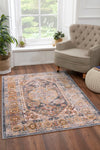 URCO nova urco 8879 blue Blue, Multicoloured Living Room Moroccan Rug.