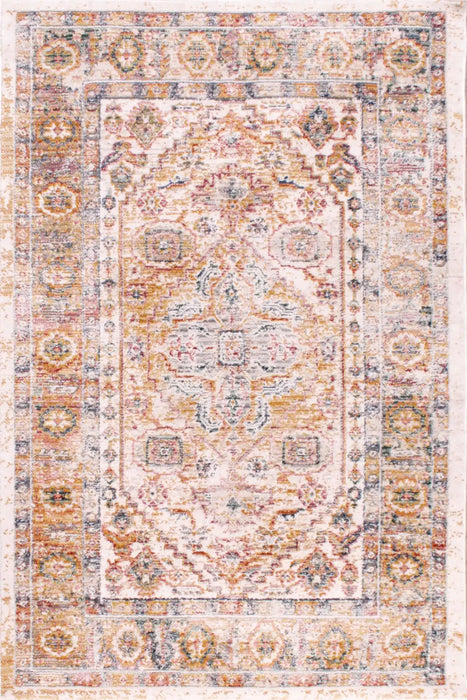 URCO nova urco 8879 cream Yellow, Multicoloured, Cream Living Room Moroccan Rug.