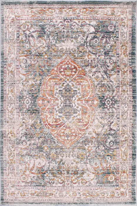 URCO nova urco 8881 green Green, Multicoloured Living Room Moroccan Rug.